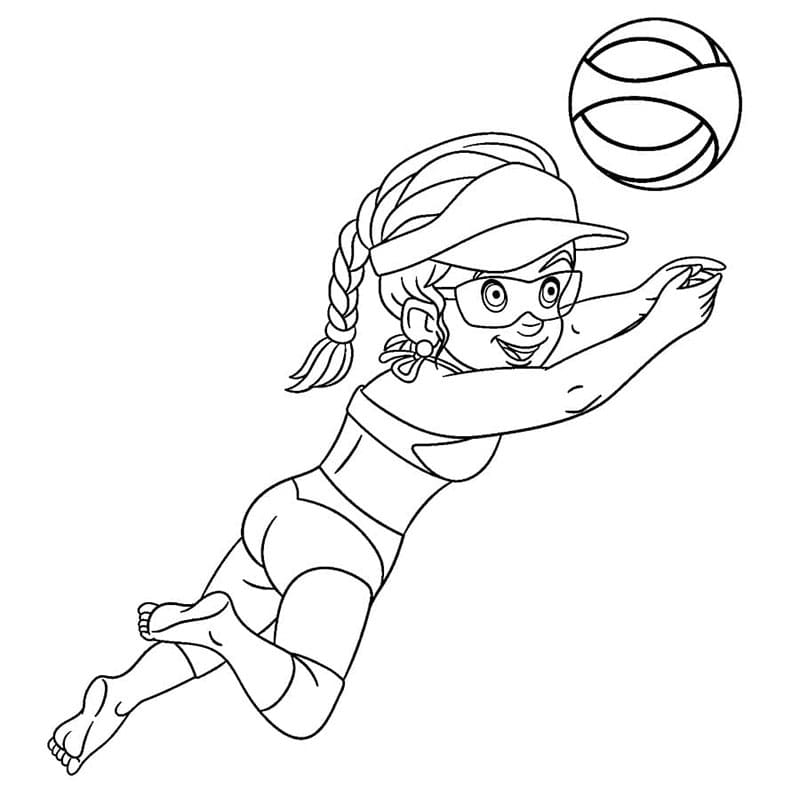 Yazdırılabilir Voleybol Resmi Boyama Sayfası