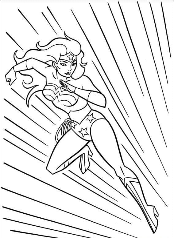 Yazdırılabilir Wonder Woman Boyama Sayfası