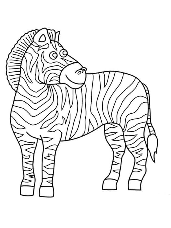 Yazdırılabilir Zebra Görseli Boyama Sayfası