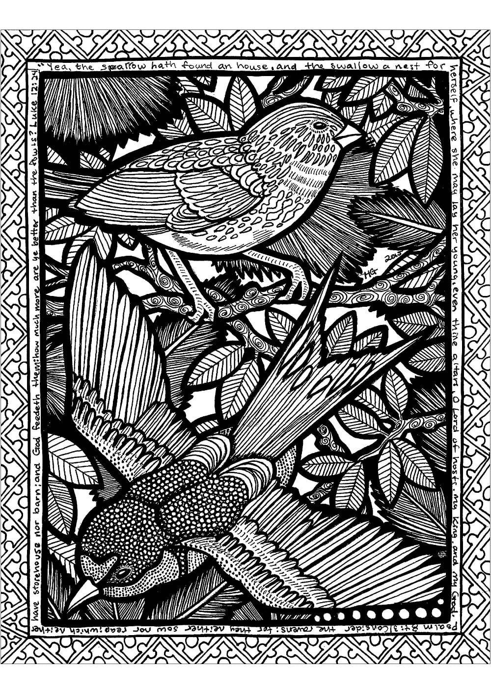 Yazdırılabilir Zentangle Desen Boyama Sayfası