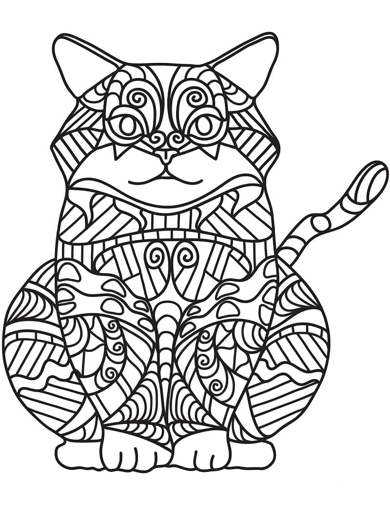 Yazdırılabilir Zentangle Görüntüsü Boyama Sayfası