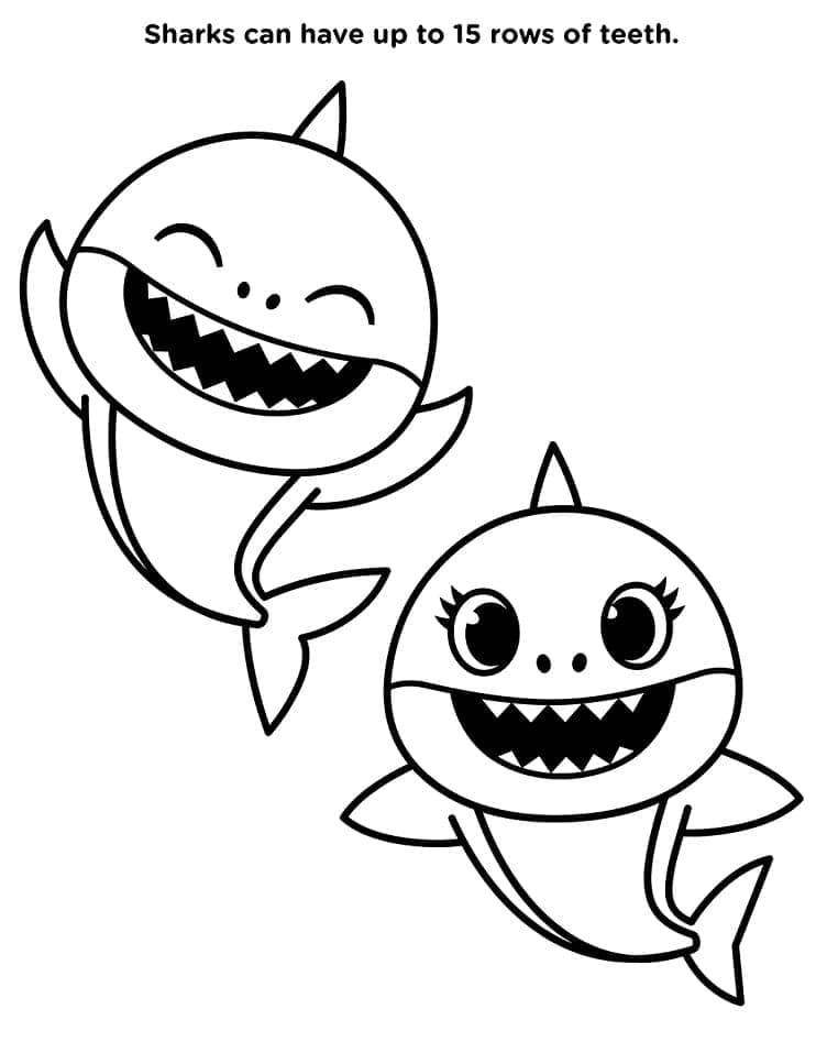 Yazdırılabilir bedava Baby Shark Boyama Sayfası