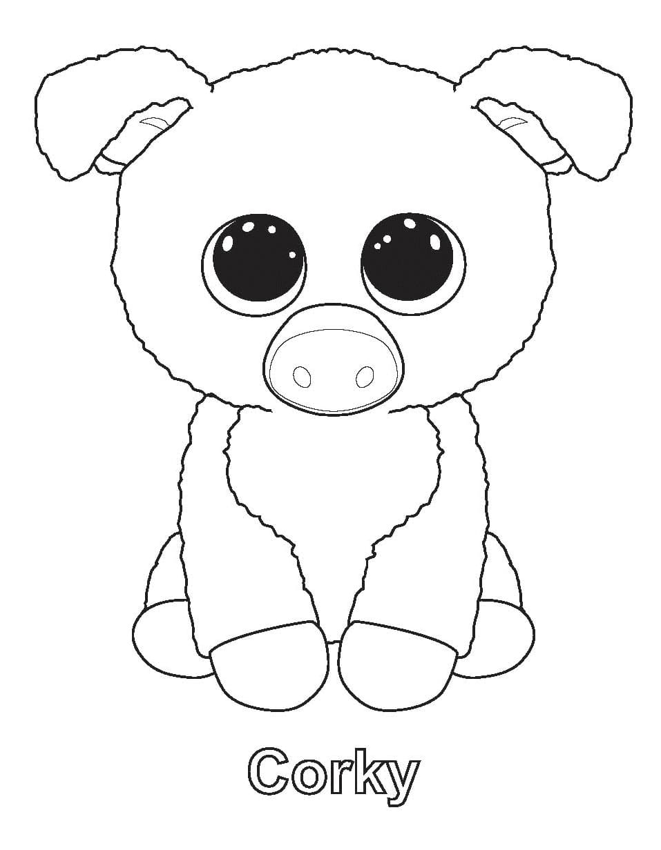 Yazdırılabilir ücretsiz Beanie Boo Boyama Sayfası