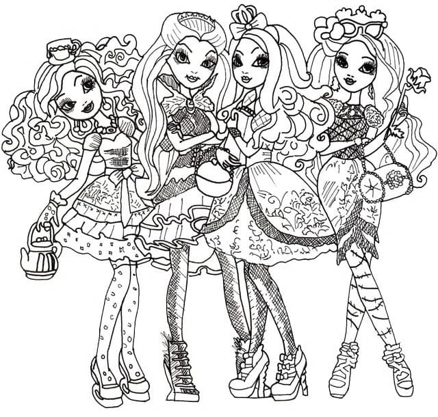 Yazdırılabilir ücretsiz Ever After High Boyama Sayfası