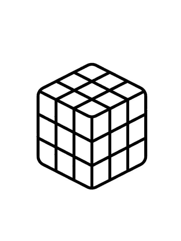 Yazdırılabilir ücretsiz Rubik Boyama Sayfası
