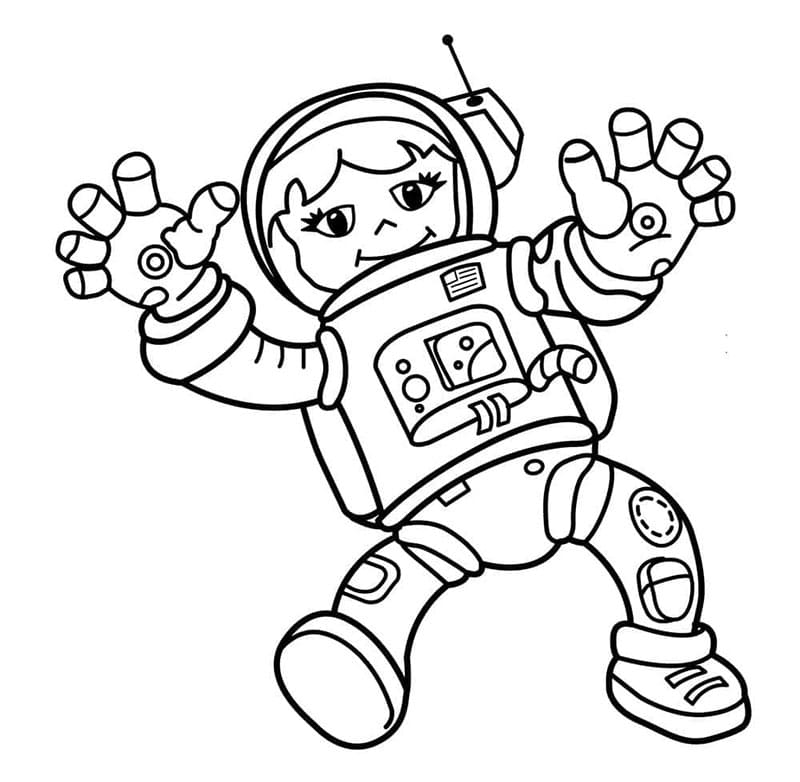Yazdırılacak Astronot Boyama Sayfası