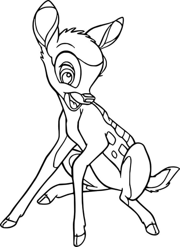 Yazdırılacak Bambi Boyama Sayfası
