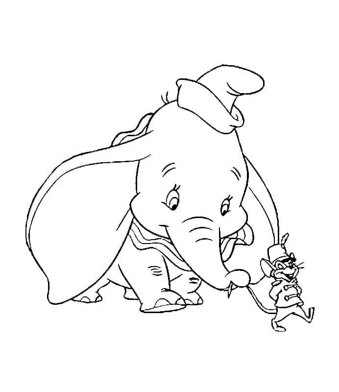 Yazdırılacak Dumbo Boyama Sayfası