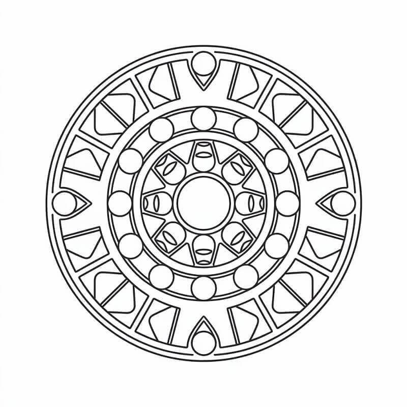 Yazdırılacak Mandala Boyama Sayfası