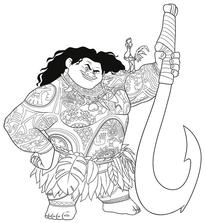 Yazdırılacak Moana Boyama Sayfası