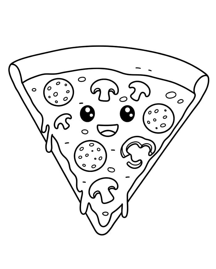 Yazdırılacak Pizza Boyama Sayfası