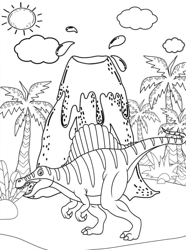 Yazdırılacak Spinosaurus Boyama Sayfası