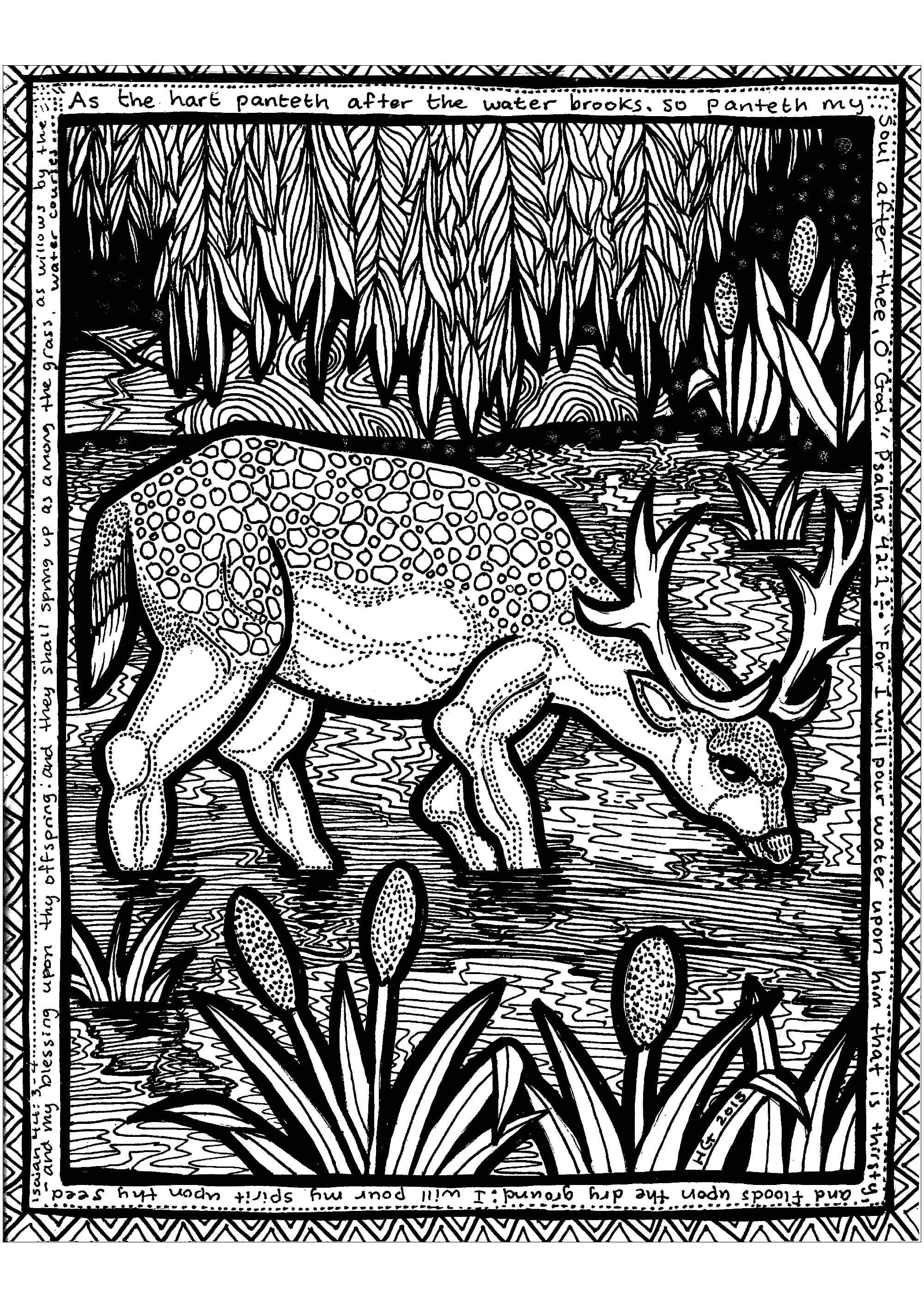 Yazdırılacak Zentangle Desen Boyama Sayfası