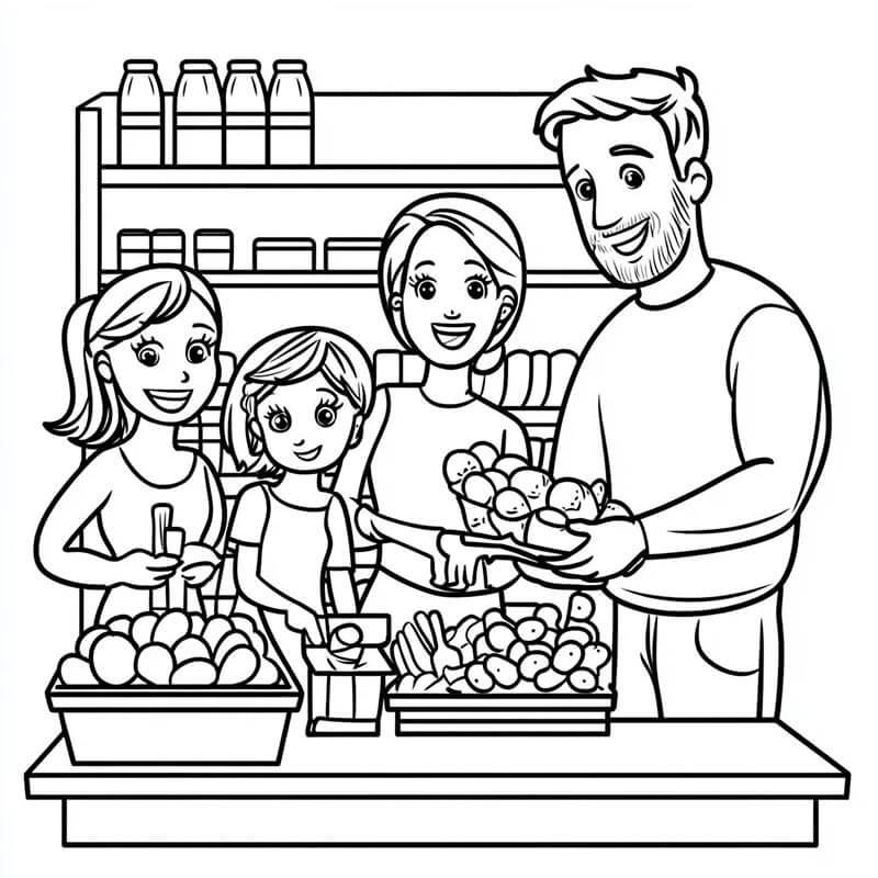 Yazdırilebilir Aile Görseli Boyama Sayfası