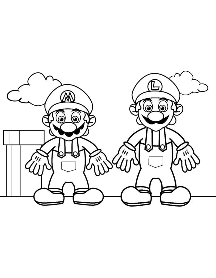 Yazdırılır Bedava Mario Boyama Sayfası