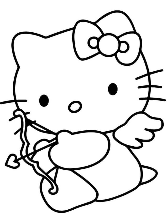 Yazdırılır Hello Kitty Görseli Boyama Sayfası