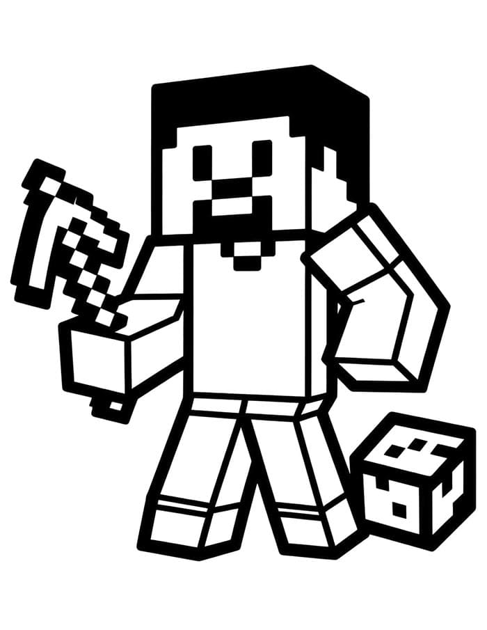 Yazdırılır Minecraft Görseli Boyama Sayfası