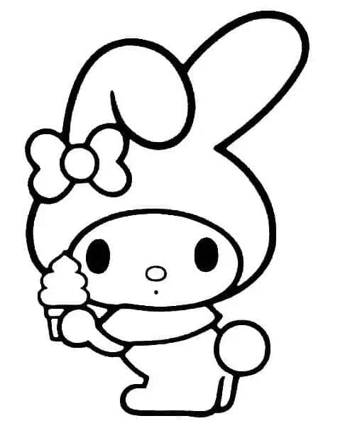 Yazdırılır My Melody Boyama Sayfası