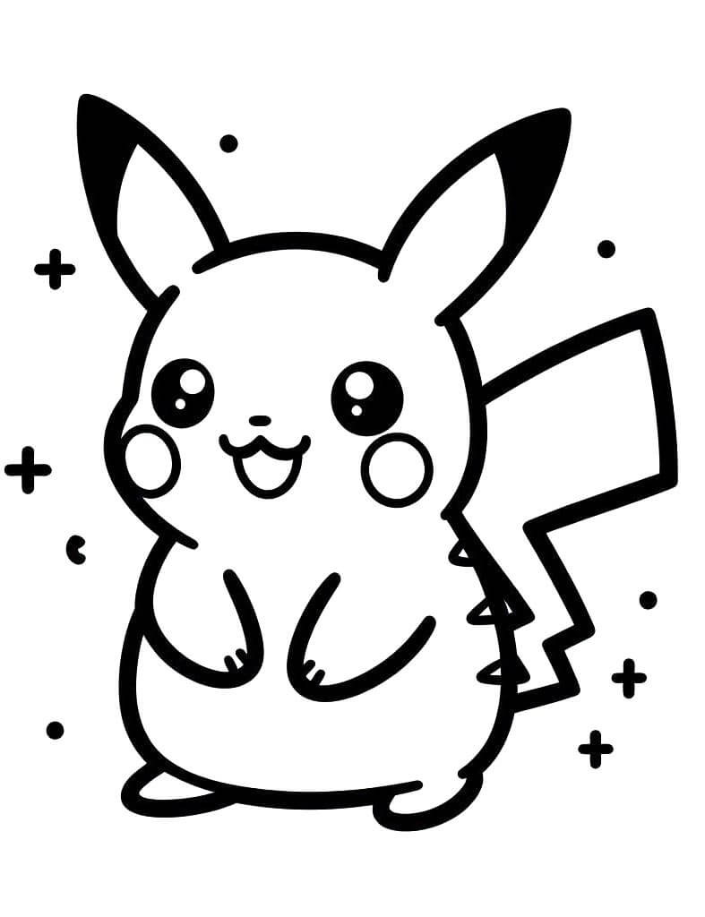 Yazdırılır Pikachu Görseli Boyama Sayfası
