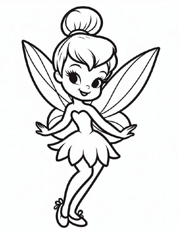 Yazdırılır bedava Tinkerbell Boyama Sayfası
