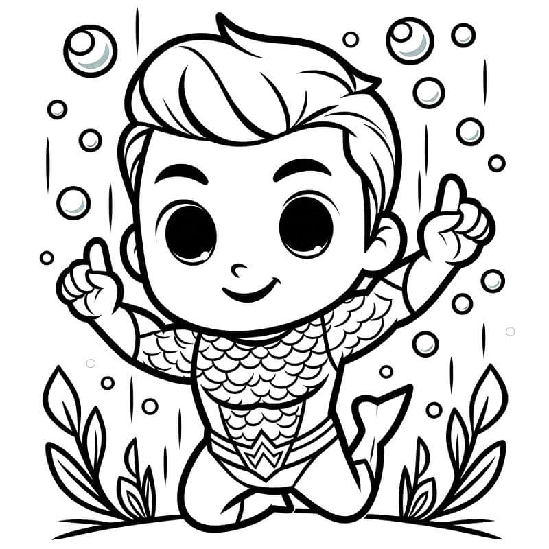 Yazdırmalık Aquaman Görseli Boyama Sayfası