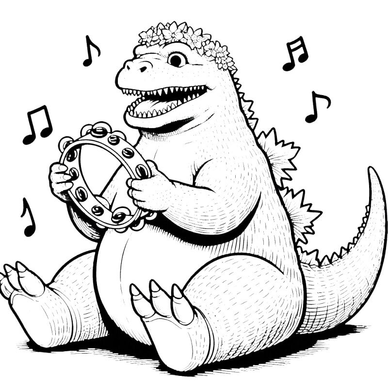 Yazdırmalık Godzilla Görseli Boyama Sayfası