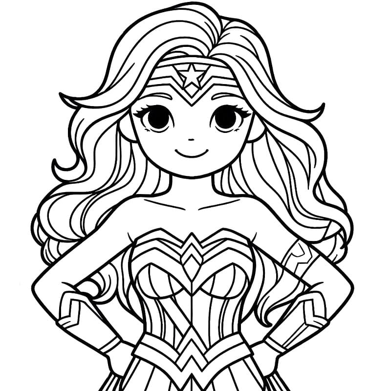Yazdırmalık Wonder Woman Görseli Boyama Sayfası