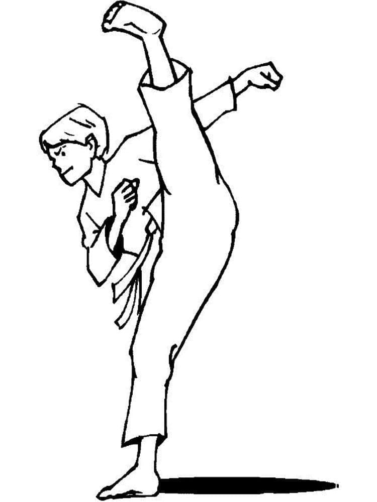 Yazıcı İçin Bedava Karate Boyama Sayfası