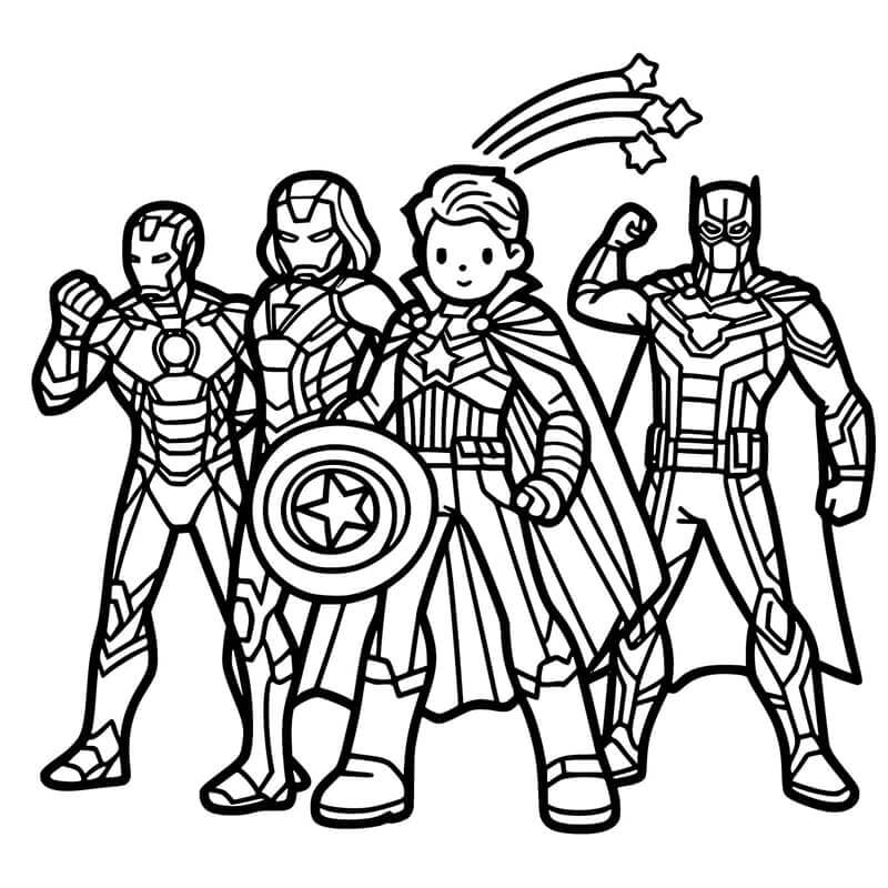 Yenilmezler Marvel Dünyasında Boyama Sayfası