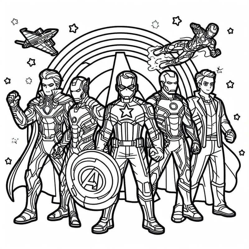 Yenilmezler Marvel Evreninde Boyama Sayfası