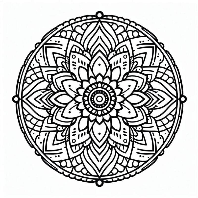 Yetişkinler İçin Mandala Boyama Sayfası