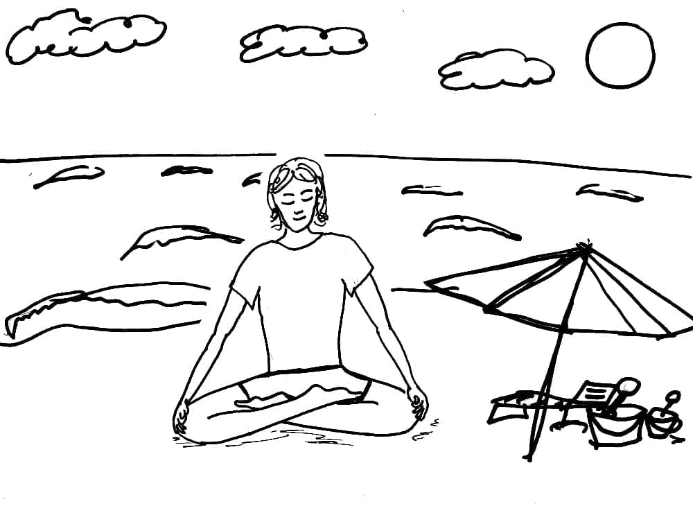 Yoga Baskısı Boyama Sayfası