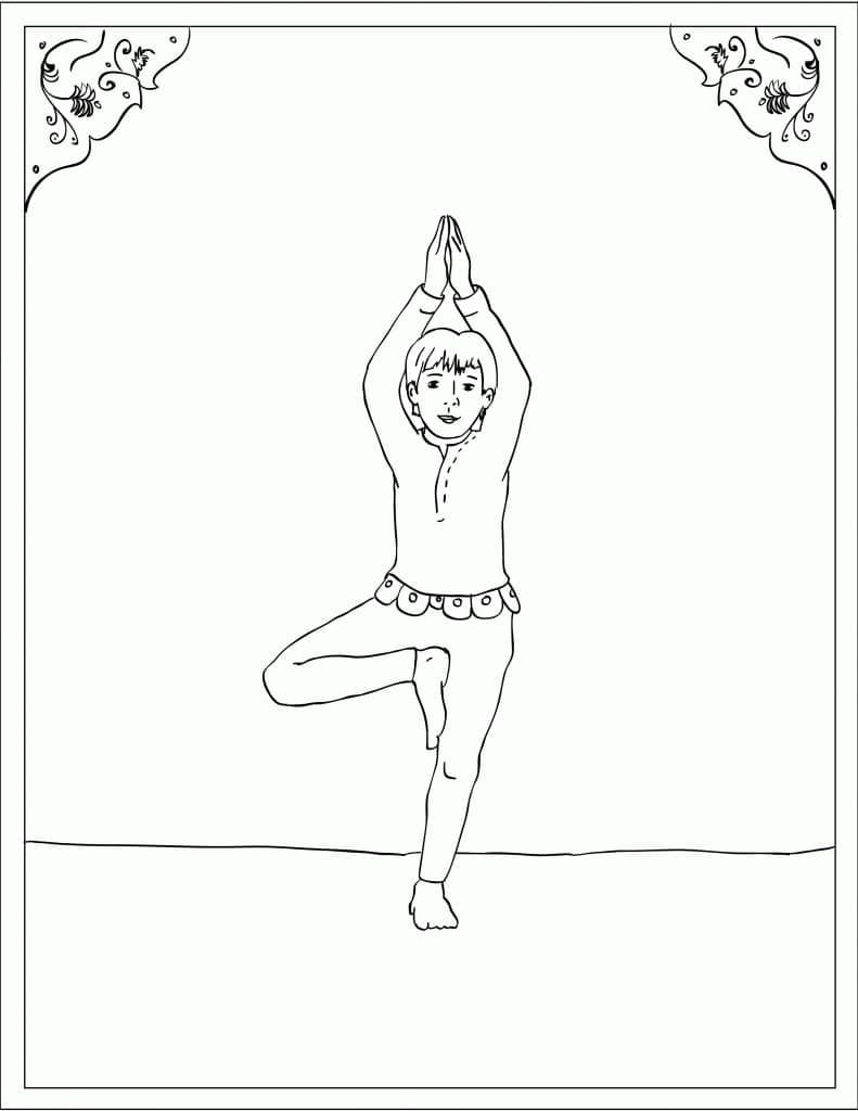 Yoga Renklendirme Boyama Sayfası