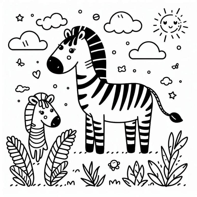 Zebra (14) Boyama Sayfası