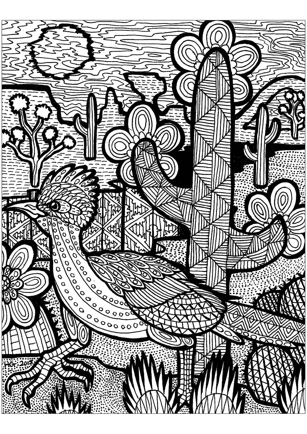 Zentangle (7) Boyama Sayfası