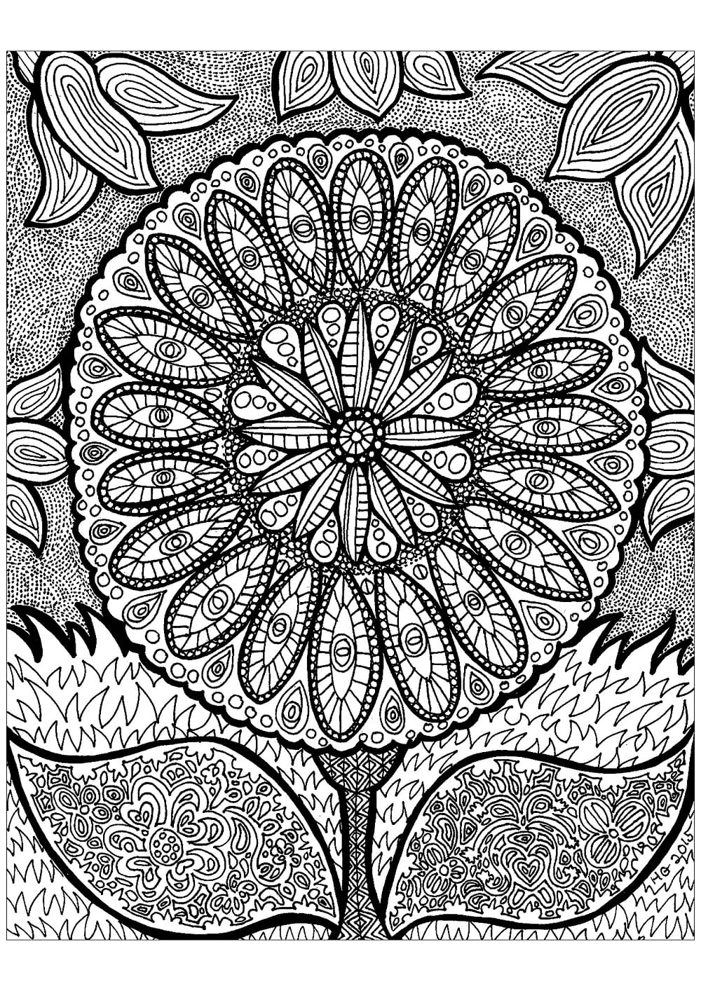 Zentangle Bedava Desen Boyama Sayfası