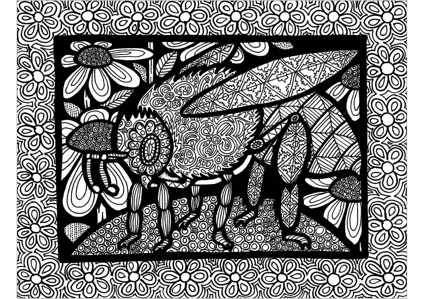 Zentangle Yazdırılabilir Çizim Boyama Sayfası