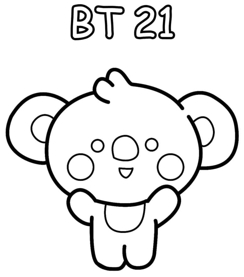 1 Yaş Çocuklar İçin BT21 Boyama Sayfası