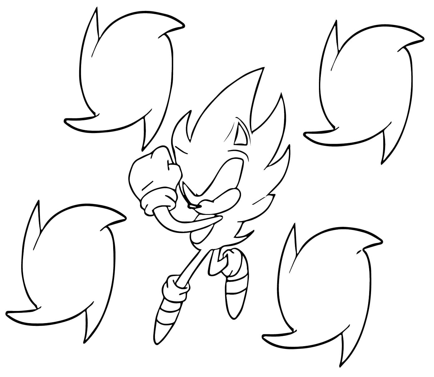 1 Yaş Çocuklar İçin Dark Sonic Boyama Sayfası