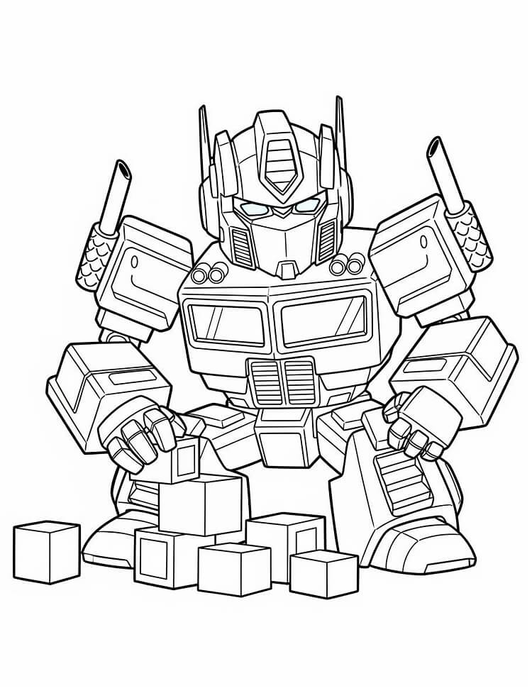 1 Yaş Çocuklar İçin Optimus Prime boyama sayfası