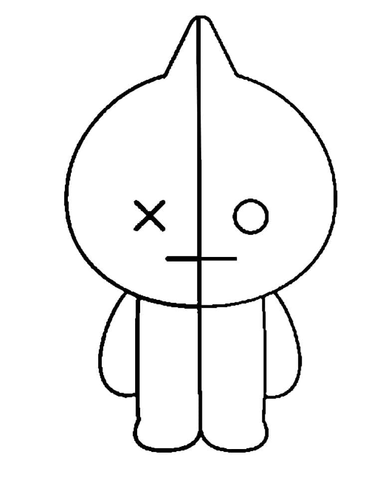 2 Yaş Çocuklar İçin BT21 Boyama Sayfası