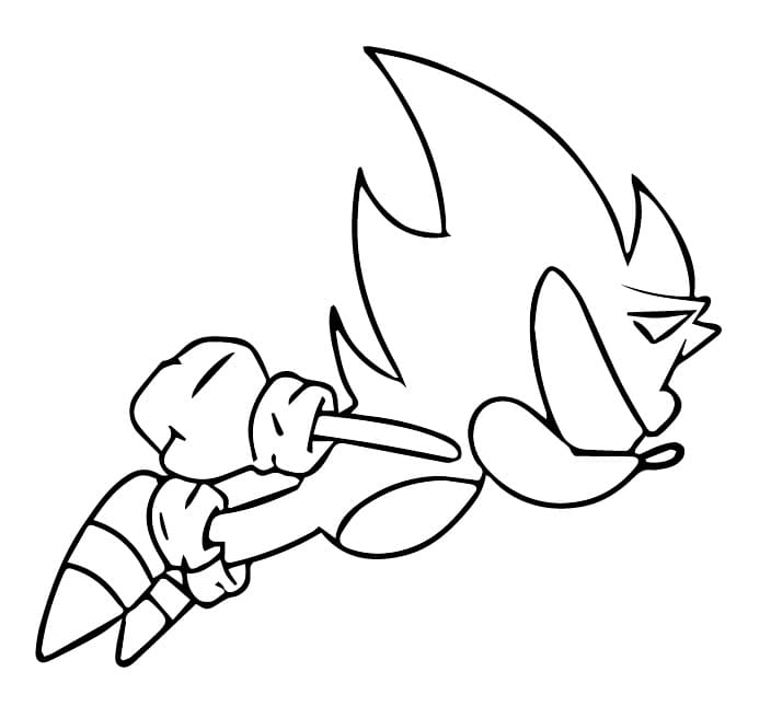 2 Yaş Çocuklar İçin Dark Sonic Boyama Sayfası