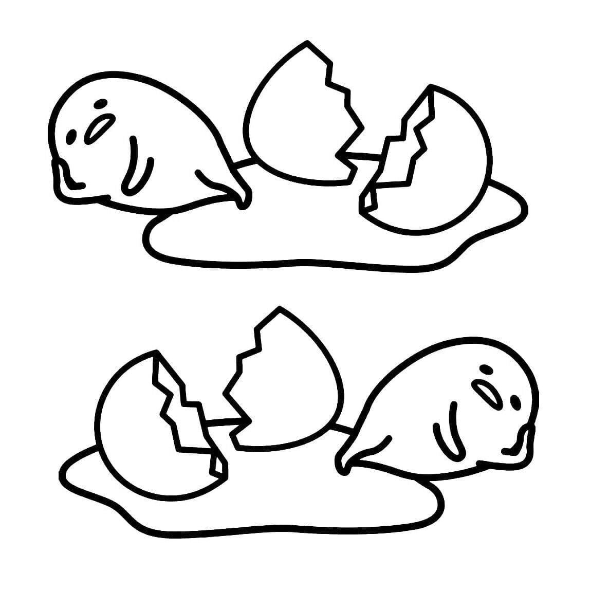 2 Yaş Çocuklar İçin Gudetama boyama sayfası