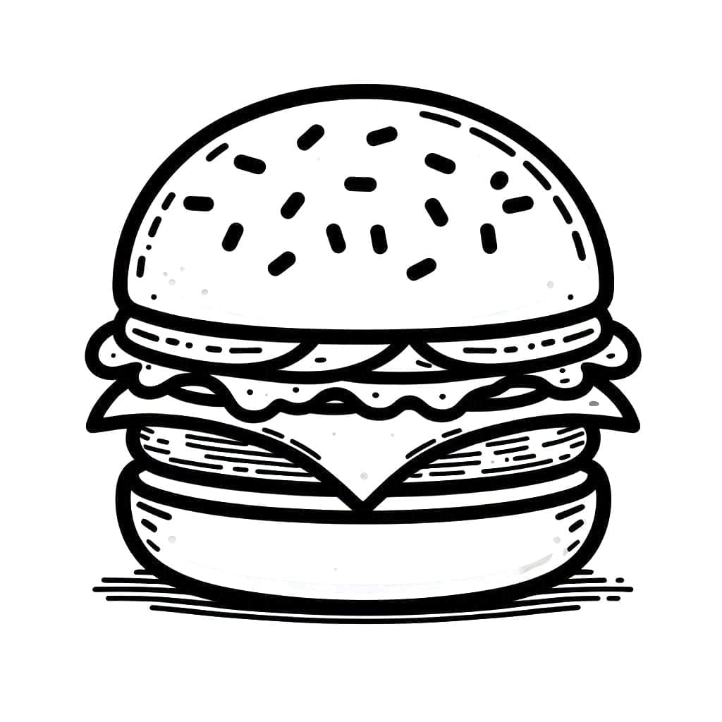 2 Yaş Çocuklar İçin Hamburger Boyama Sayfası