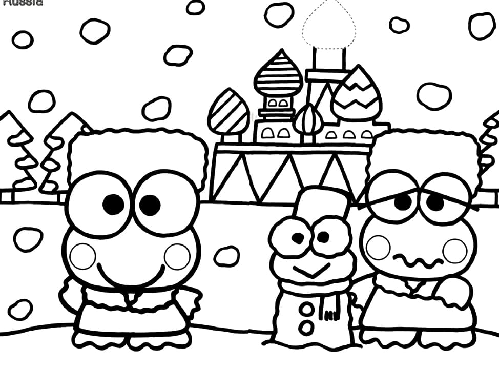 2 Yaş Çocuklar İçin Keroppi boyama sayfası