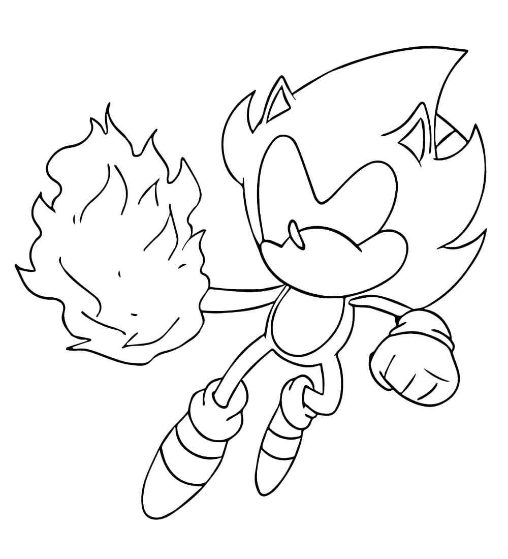 3 Yaş Çocuklar İçin Dark Sonic Boyama Sayfası