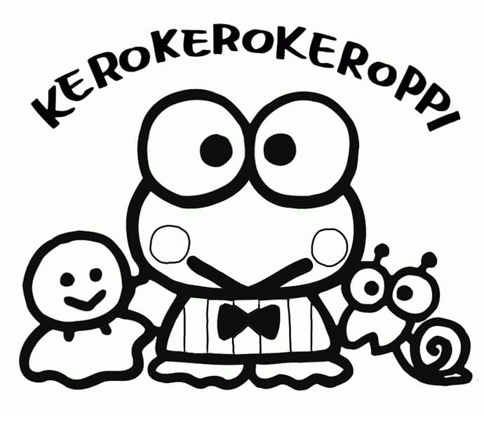3 Yaş Çocuklar İçin Keroppi boyama sayfası