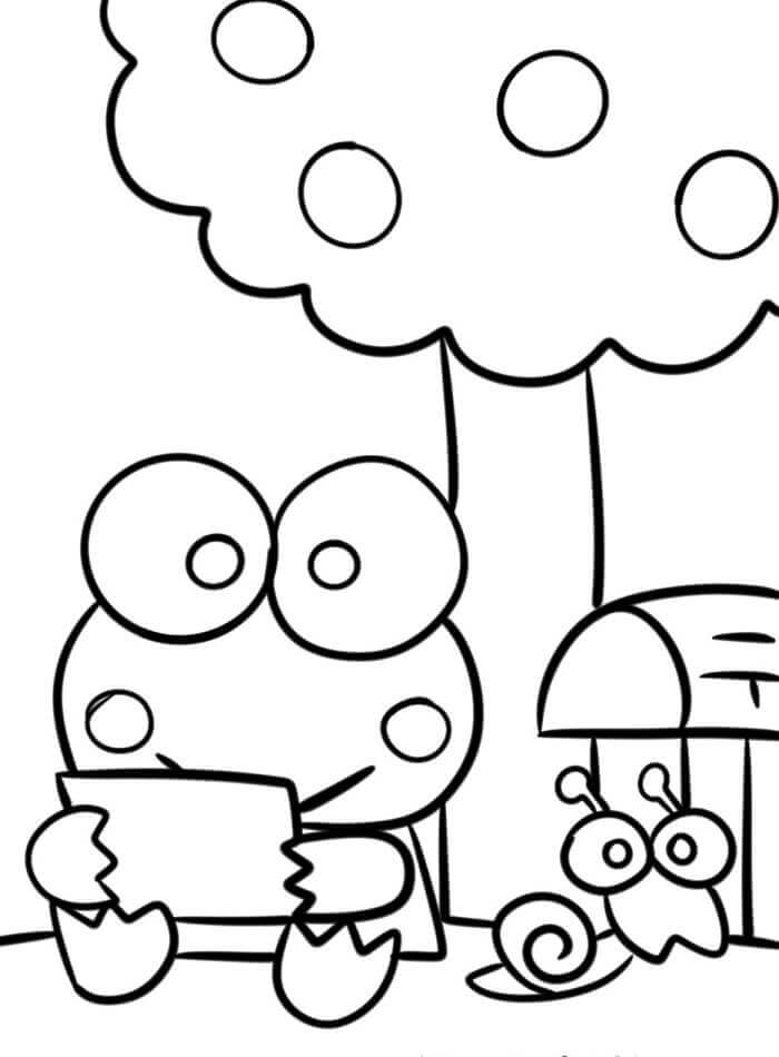 4 Yaş Çocuklar İçin Keroppi boyama sayfası