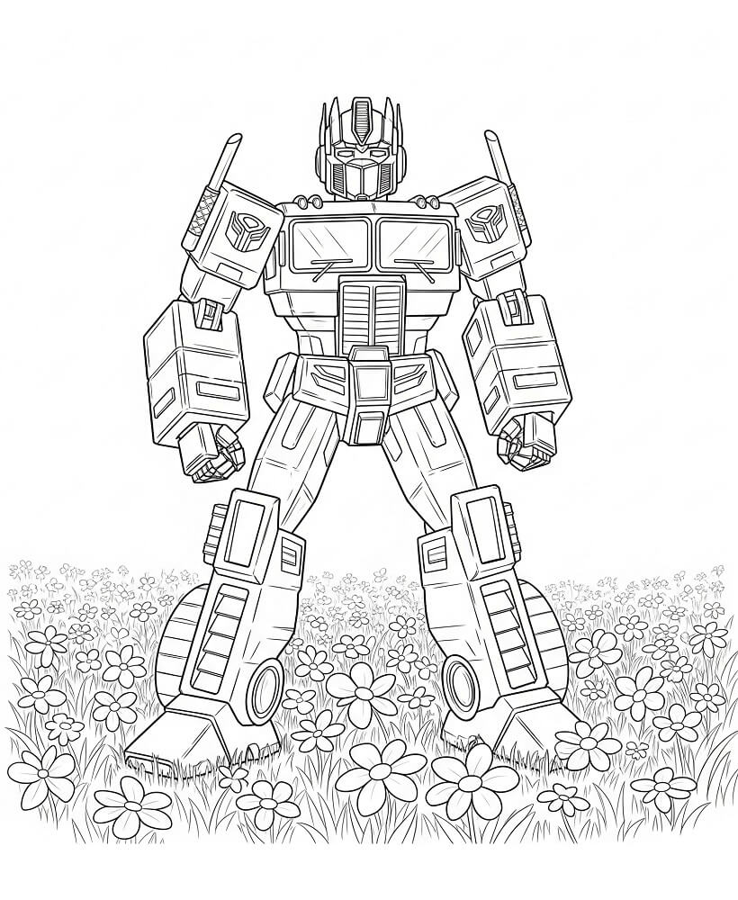 4 Yaş Çocuklar İçin Optimus Prime boyama sayfası