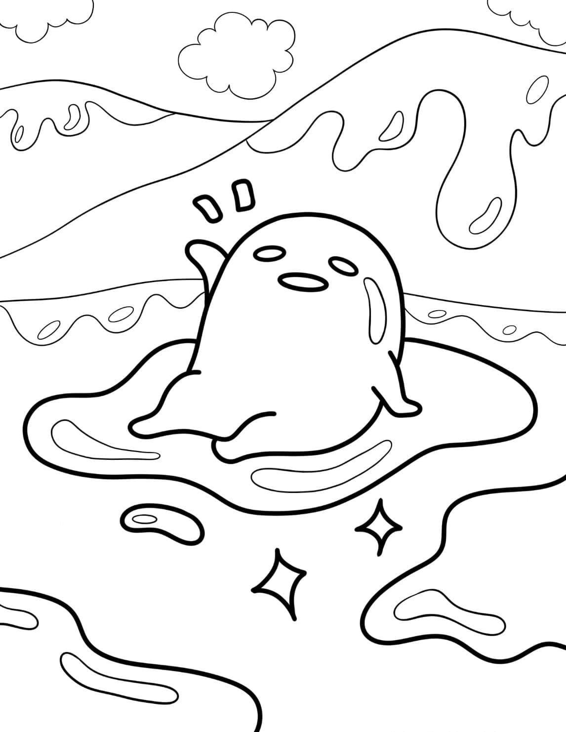 6 Yaş Çocuklar İçin Gudetama boyama sayfası